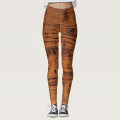 Vintages rustikales Braunholz Monogramm Leggings (Vorderseite)