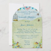 Vintages rustikales Brautparty Birdcage Jagd Einladung (Vorderseite)