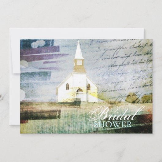 Vintages rustikales Brautparty der Kirchenkapelle Einladung (Vorderseite)