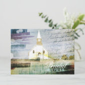 Vintages rustikales Brautparty der Kirchenkapelle Einladung (Stehend Vorderseite)