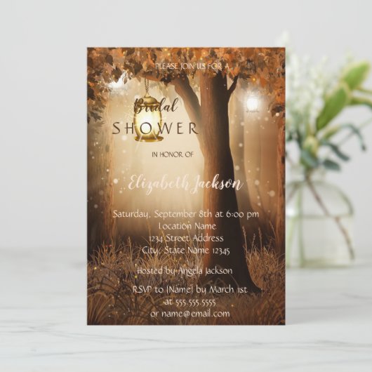 Vintages rustikales Brautparty Einladung (Stehend Vorderseite)