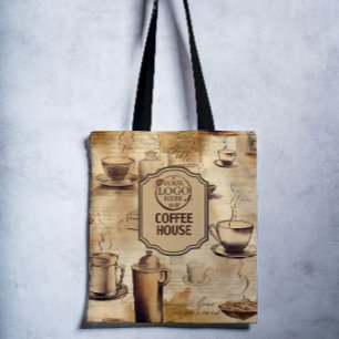 Vintages rustikales Café und Coffee Shop-Logo Tasche