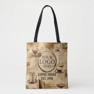 Vintages rustikales Café und Coffee Shop-Logo Tasche