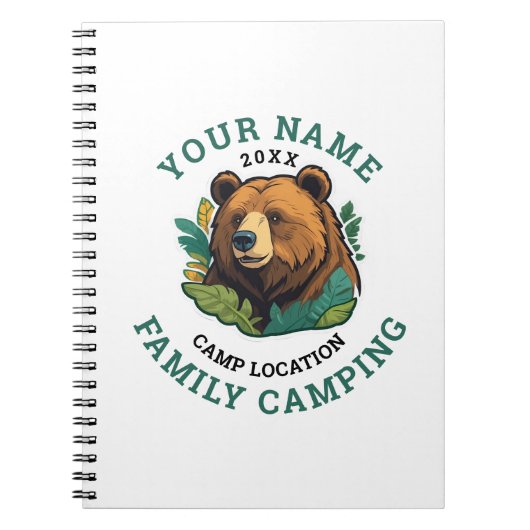 Vintages Rustikales Camping Notizblock (Vorderseite)