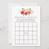 Vintages Rustikales Charm Floral Brautparty Bingo Einladung (Vorderseite)