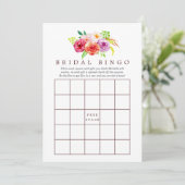 Vintages Rustikales Charm Floral Brautparty Bingo Einladung (Stehend Vorderseite)