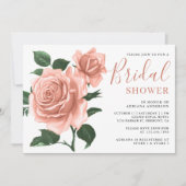 Vintages rustikales Dusty Peach Rose Brautparty Einladung (Vorderseite)