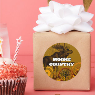 Vintages Rustikales Elchland Runder Aufkleber