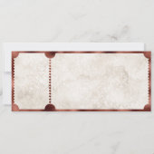 Vintages Rustikales Filmticket Save the Date Einladung (Rückseite)