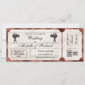 Vintages Rustikales Filmticket Save the Date Einladung (Vorderseite)