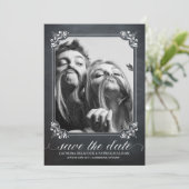 Vintages rustikales Foto Ankündigung Datum freihal (Stehend Vorderseite)