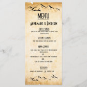 Vintages Rustikales Gebirgsparkmenü Menükarte (Vorderseite)