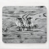 Vintages rustikales, graues, schwarzes Brennholz M Mousepad (Vorne)