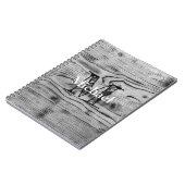 Vintages rustikales, graues, schwarzes Brennholz M Notizblock (Linke Seite)