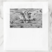 Vintages rustikales, graues, schwarzes Brennholz M Rechteckiger Aufkleber (Tasche)