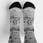 Vintages rustikales, graues, schwarzes Brennholz M Socken (Oben)