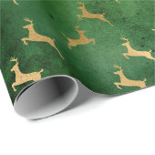 Vintages rustikales grünes Gold niedliche Rentiere Geschenkpapier (Rolleneckpunkt)
