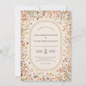 Vintages Rustikales Herbstbeige Hochzeitsfest Foto Einladung (Vorderseite)