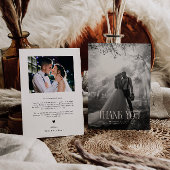 Vintages rustikales Hochzeitsfest-Foto Dankeskarte