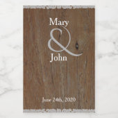 Vintages rustikales Hochzeitsholz aus dunkelbraune Lebensmitteletikett (Einzelnes Label)