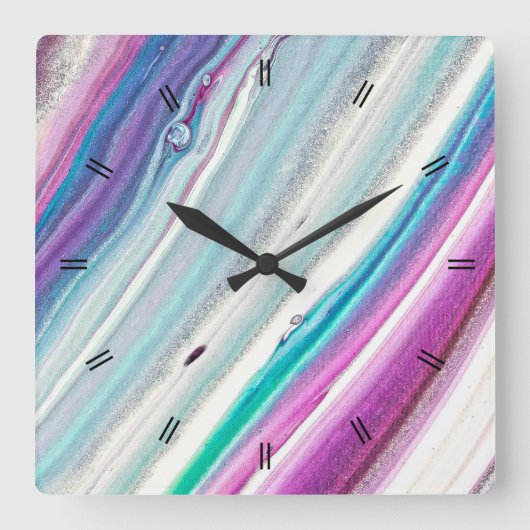 Vintages rustikales Holzdekor Quadratische Wanduhr (Vorderseite)