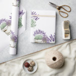 Vintages Rustikales Lavendelweißpapier Geschenkpapier<br><div class="desc">Wasserfarbe Rustikale Vintage Lavendel Weißpapier.</div>