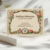 Vintages Rustikales Monogramm Florist Visitenkarte