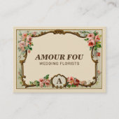 Vintages Rustikales Monogramm Florist Visitenkarte (Vorderseite)