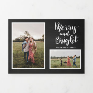 Vintages rustikales Multi-Foto mit schlichten und  Dreifach Gefaltete Urlaubskarte