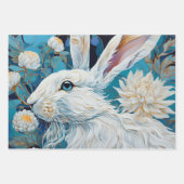 Vintages Rustikales Osterblorkaninchen Geschenkpapier Set (Vorderseite 2)