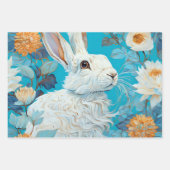 Vintages Rustikales Osterblorkaninchen Geschenkpapier Set (Vorderseite)