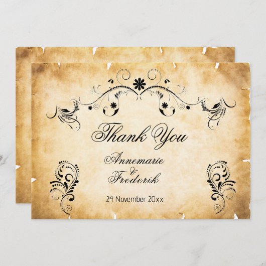 Vintages rustikales Pergament (Vorne/Hinten)