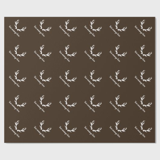 Vintages rustikales Rotwildgeweihjagd-Themabraun Geschenkpapier (Flach)