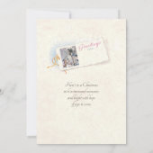 Vintages Rustikales Schneewinterdorf Feiertagskarte (Rückseite)