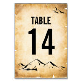 Vintages Rustikales Schwarzes Blüh Tischnummer (Vorderseite)