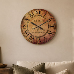 Vintages rustikales Shabby Chic gestört Antikes Co Große Wanduhr