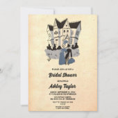 Vintages rustikales stilvolles modernes Retro-Brau Einladung (Vorderseite)