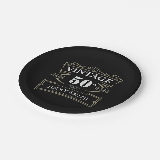 Vintages rustikales Thema Pappteller (Schrägansicht)