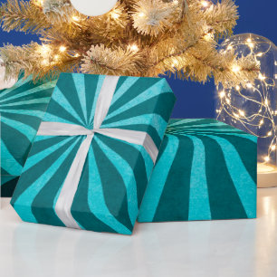 Vintages rustikales Türkisblau Sternexplosion Must Geschenkpapier