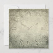 Vintages rustikales Uhrenmuster Einladung (Rückseite)