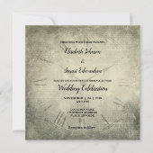 Vintages rustikales Uhrenmuster Einladung (Vorderseite)