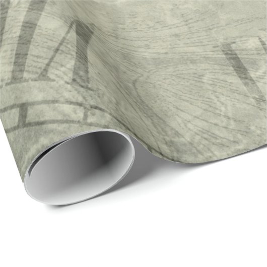 Vintages rustikales Uhrmanuskriptmuster Geschenkpapier (Rolleneckpunkt)