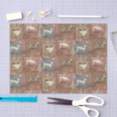 Vintages rustikales Vieh-Rost-Muster Seidenpapier (Handwerk)