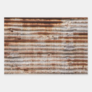 Vintages Rusty Metal Geschenkpapier Set