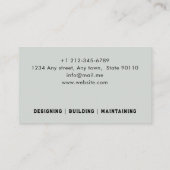 Vintages Rusty Metal Name Plate Industrial Grid Visitenkarte (Rückseite)