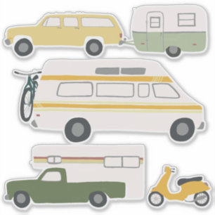 Vintages RV Van Motorhome Campervan niedliches Aufkleber