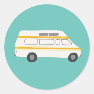 Vintages RV Van Motorhome Campervan niedliches Runder Aufkleber