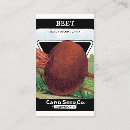 Vintages Saatgut - Etikett Art, Rübenpflanzen Visitenkarte (Rückseite)
