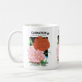 Vintages Saatgut - Etikett Kunst, Nelken Blume Kaffeetasse (Links)