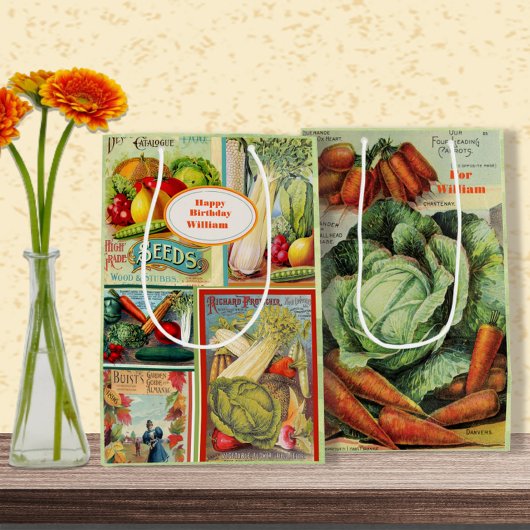 Vintages Saatgut Geburtstagsgeschenk Mittlere Geschenktüte